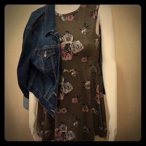 Green floral Vans skater dress